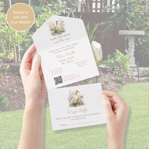 Silly Goose Baby Shower Invitation All in One