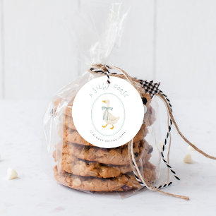 Silly Goose Baby Shower Label Circle Sticker