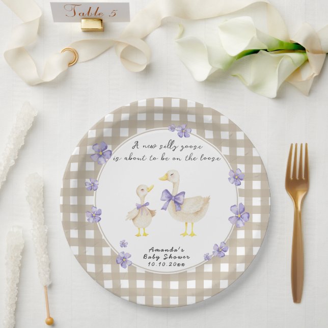 Silly Goose Baby Shower Paper Plate (Wedding)