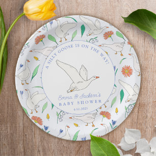 Silly Goose Baby Shower Party Paper Plate