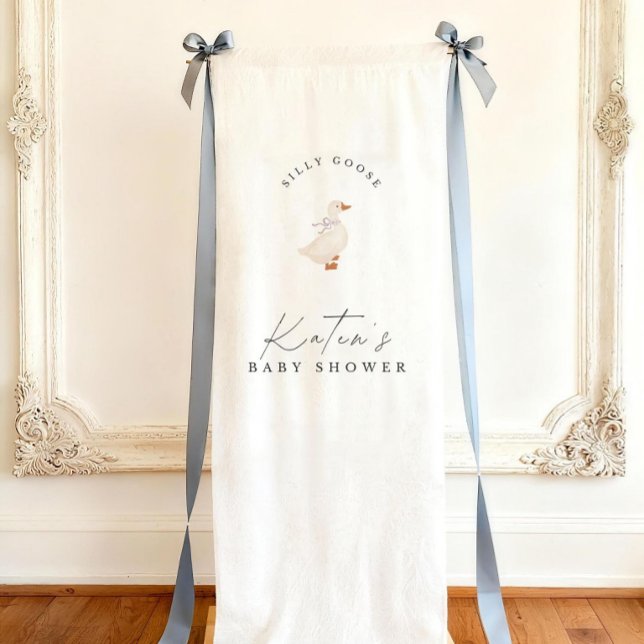Silly Goose Baby Shower Welcome Sign | Linen Banne (Creator Uploaded)