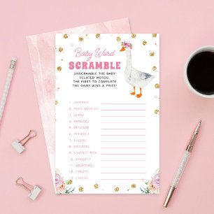 Silly Goose Baby Shower Word Scramble Game
