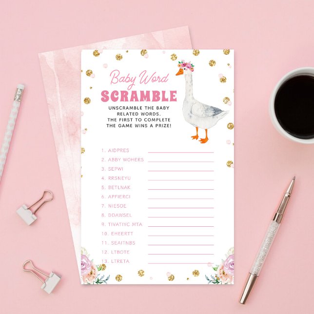 Silly Goose Baby Shower Word Scramble Game (Creator Uploaded)