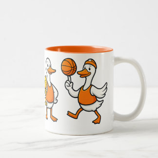 Silly Goose Basketball| Funny Goose Hoops Vintage Two-Tone Coffee Mug