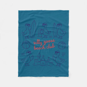 Silly goose beach club summer ocean vacation fleece blanket