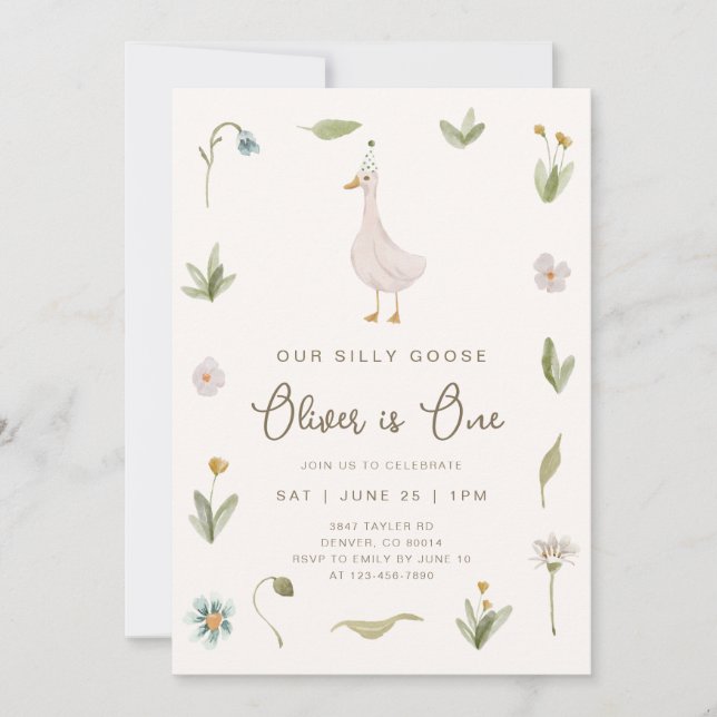 Silly Goose Birthday Invitation (Front)