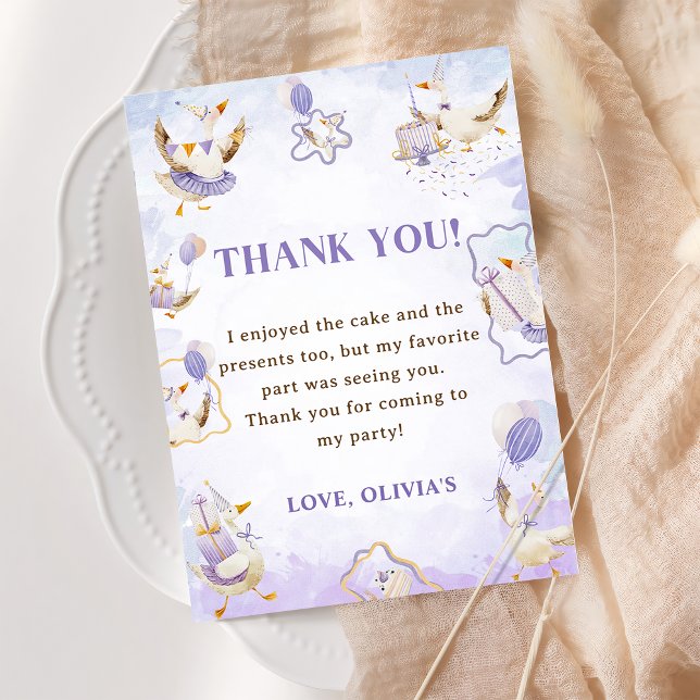 Silly Goose Birthday Party Thank You Card  (Creator Uploaded)