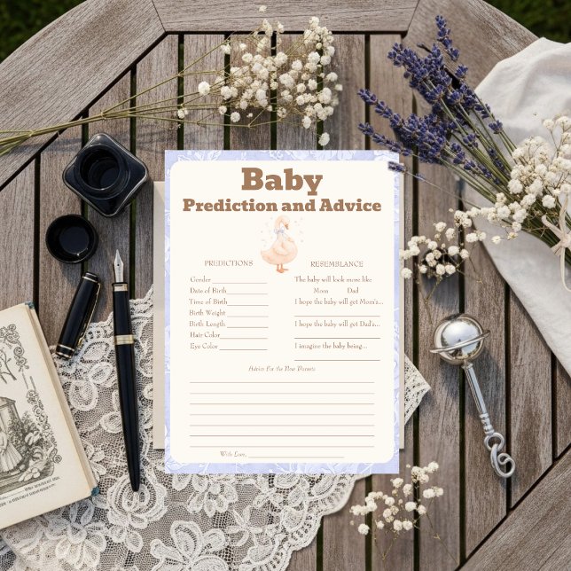 Silly Goose Blue Baby Predictions & Advice Card (Silly Goose Blue Baby Predictions & Advice Card)