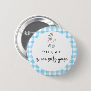 Silly Goose Blue Birthday 6 Cm Round Badge