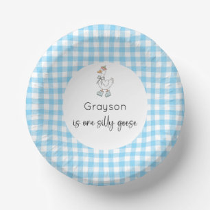 Silly Goose Blue Birthday Paper Plate