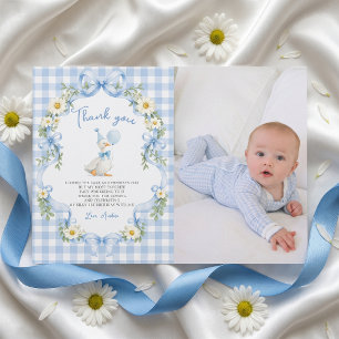 Silly Goose Blue Bow Birthday Thank You Card Photo