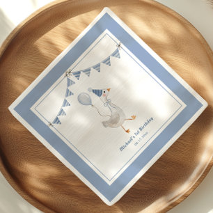 Silly Goose Blue Boy Birthday Party Napkin