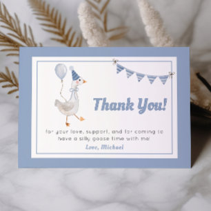 Silly Goose Blue Boy Birthday Thank You Card