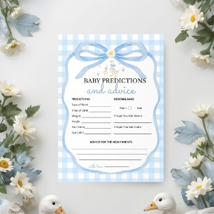 Silly Goose Blue Plaid Baby Predictions & Advice Invitation