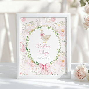 Silly Goose Blush Pink Bow Custom Poster