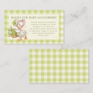 Silly Goose Books for Baby Gooseberry Baby Shower Enclosure Card