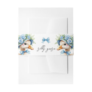  Silly Goose Boy Birthday baby shower Invitation Belly Band