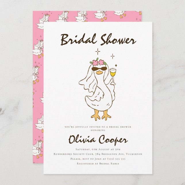 Silly Goose Bridal Shower Invitation (Front/Back)