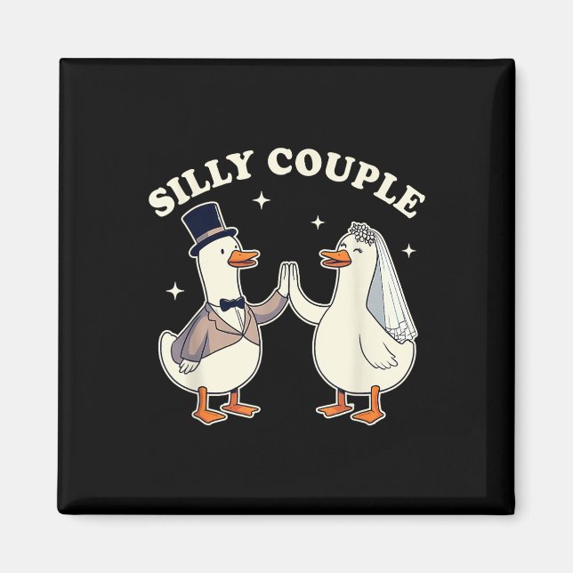 Silly Goose Bride &amp; Groom Wedding Bachelorette Magnet (Front)