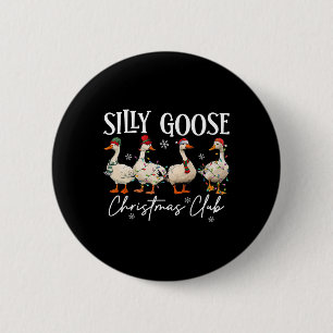 Silly Goose Christmas Club Funny Christmas Lights 6 Cm Round Badge
