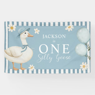 Silly Goose Daisy Boy 1st Birthday Party  Banner