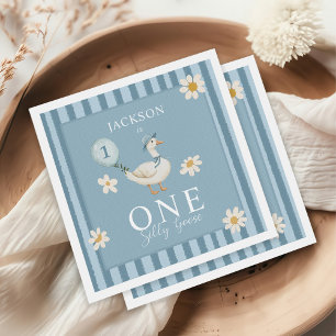 Silly Goose Daisy Boy 1st Birthday Party  Napkin
