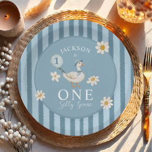 Silly Goose Daisy Boy 1st Birthday Party  Paper Plate