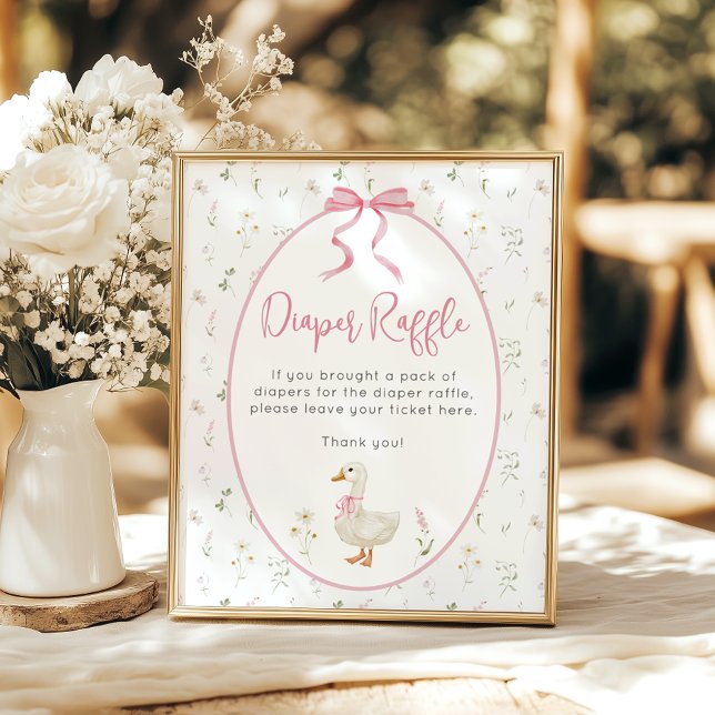 Silly Goose Diaper Raffle Girl Baby Shower Poster (Creator Uploaded)