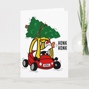 Silly Goose Driving Toy Car With Christmas Tree Fu Card