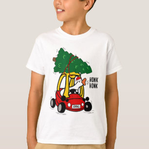 Silly Goose Driving Toy Car With Christmas Tree Fu T-Shirt