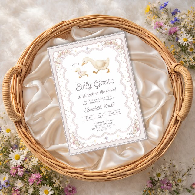 Silly Goose Duck Gender Neutral Baby Shower Invitation (Creator Uploaded)