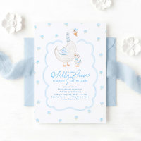 Silly Goose Elegant Pastel Blue Boy Baby Shower