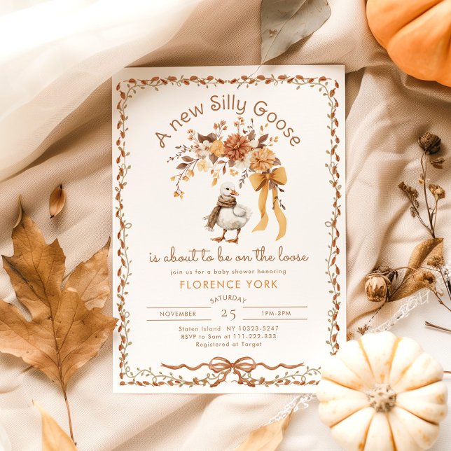 Silly Goose Fall Autumn Baby shower Invitation (Creator Uploaded)