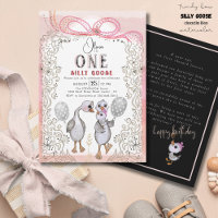 Silly Goose Family Pink & Bow 1st Birthday
