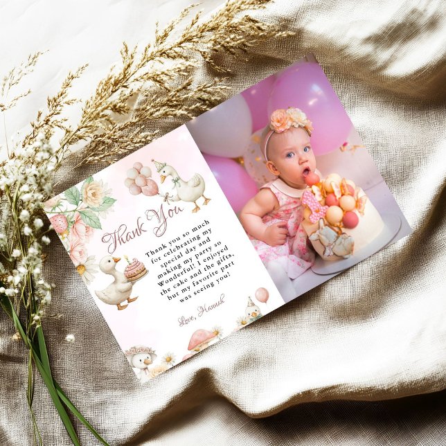 Silly Goose Flower Garden Mushroom Thank You card (Creator Uploaded)