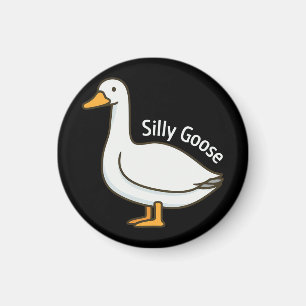 Silly Goose Funny Cartoon Goose Magnet