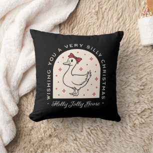 Silly goose funny farm animal Christmas Cushion