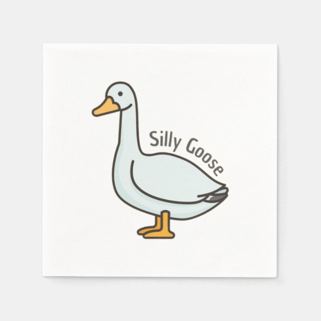 Silly goose, Funny Goose, Goose Lover Napkin (Front)