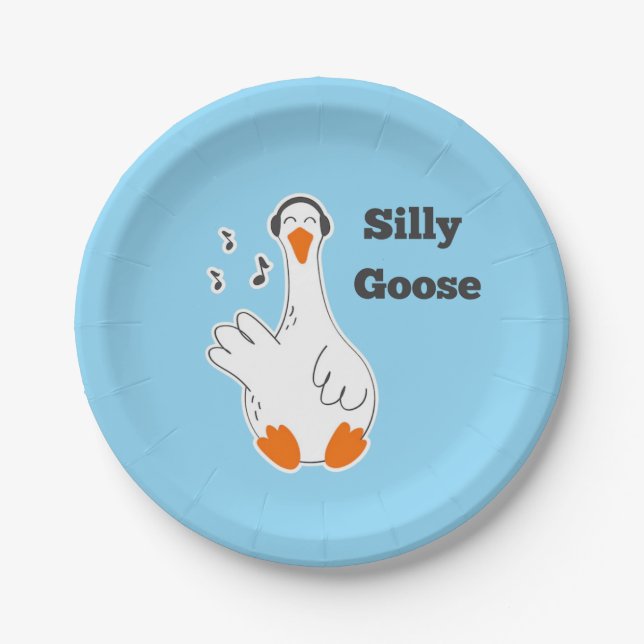 Silly goose, Funny Goose, Goose Lover Paper Plate (Front)