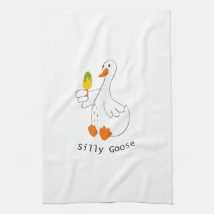 Silly goose, Funny Goose, Goose Lover Tea Towel