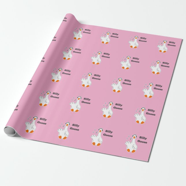 Silly goose, Funny Goose, Goose Lover Wrapping Paper (Unrolled)