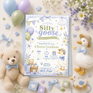 Silly Goose Gender Neutral Baby Shower flowers Inv Invitation