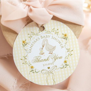 Silly Goose Gender neutral Gingham Thank you Favour Tags