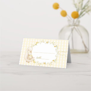 Silly Goose Gender Neutral Yellow Gingham Place Card