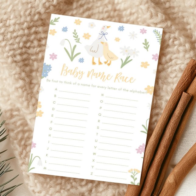 Silly Goose Gingham Baby Shower Name Race Game (Silly Goose Baby Shower Game)