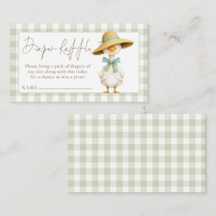 Silly Goose Gingham Diaper Raffle Baby Shower Enclosure Card