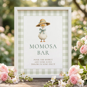Silly Goose Gingham Momosa Bar Baby Shower Sign
