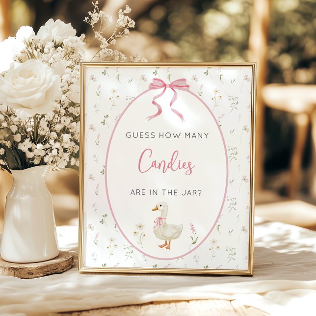 Silly Goose Girl Baby Shower Guess how many game Poster (Creator Uploaded)