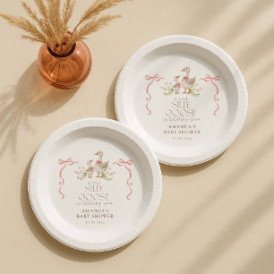 Silly Goose Girl Baby Shower Paper Plate