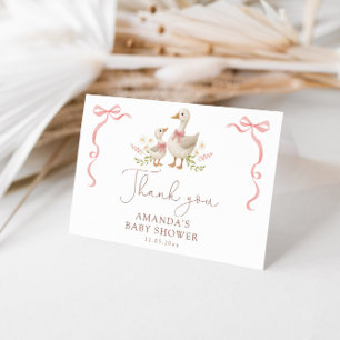 Silly Goose Girl Baby Shower Thank You Card